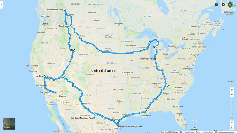 2018 travel map